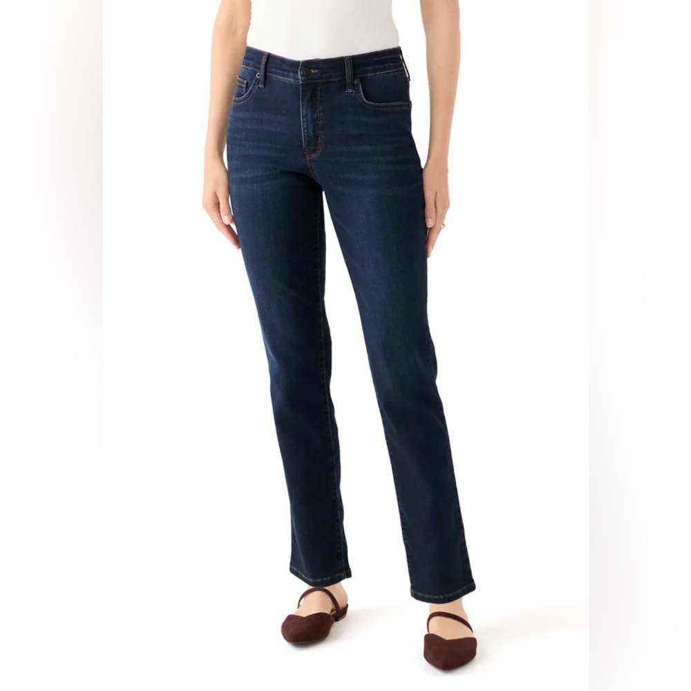 Crown & Ivy Straight Leg Indigo Denim Jeans